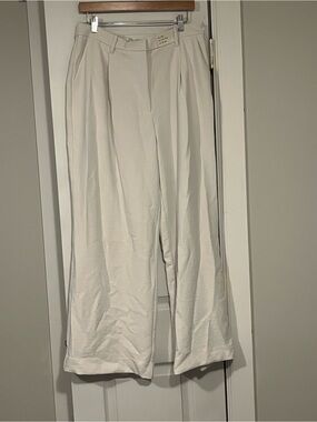 Abercrombie & Fitch Cream Wide-Leg Trousers